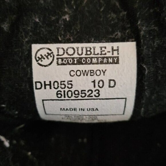 Double H‎ Pointed Black Cowboy Boots Size 10 main image 7